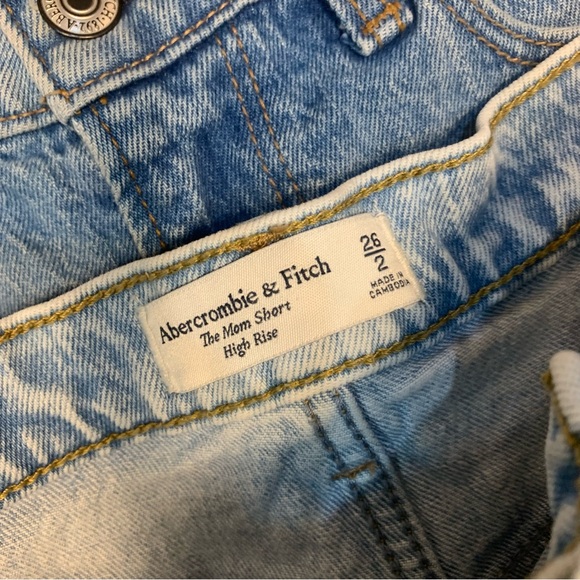 Abercrombie & Fitch 2 Shorts Mom High Rise 90s Relaxed Cut Off Denim - Picture 2 of 9